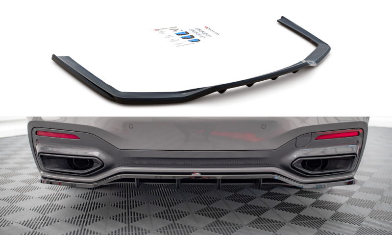 Maxton Mittlerer Diffusor Heck Ansatz DTM Look für BMW 7 M-Paket G11 Facelift schwarz Hochglanz BM-7-11F-MPACK-RD1G+RD2-G