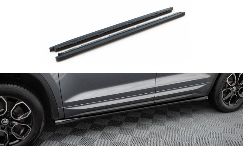Maxton Seitenschweller Ansatz Skoda Kodiaq Sportline Mk1 Facelift schwarz Hochglanz SK-KO-1F-SL-SD1-G