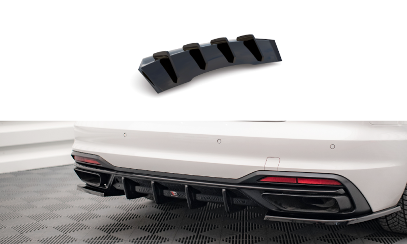 Maxton Diffusor Heck Ansatz für Audi A4 B9 Facelift schwarz Hochglanz AU-A4-B9F-RS1-G