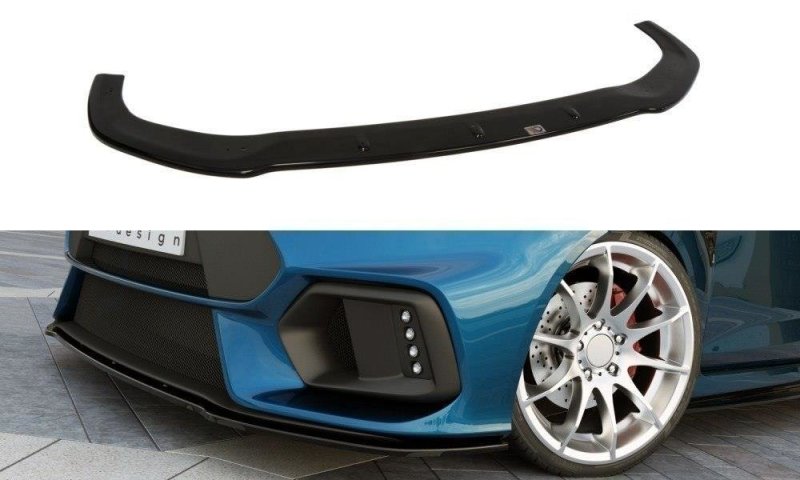 Maxton Front Ansatz für (Focus RS Look Stoßstange) Ford Fiesta Mk7 FL  schwarz Hochglanz FO-FI-7F-RS15-FD1-G