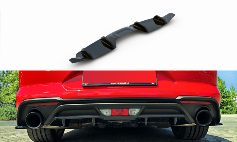 Maxton Diffusor Heck Ansatz für Ford Mustang Mk. 6 Facelift Carbon Look  FO-MU-6F-RS1-C