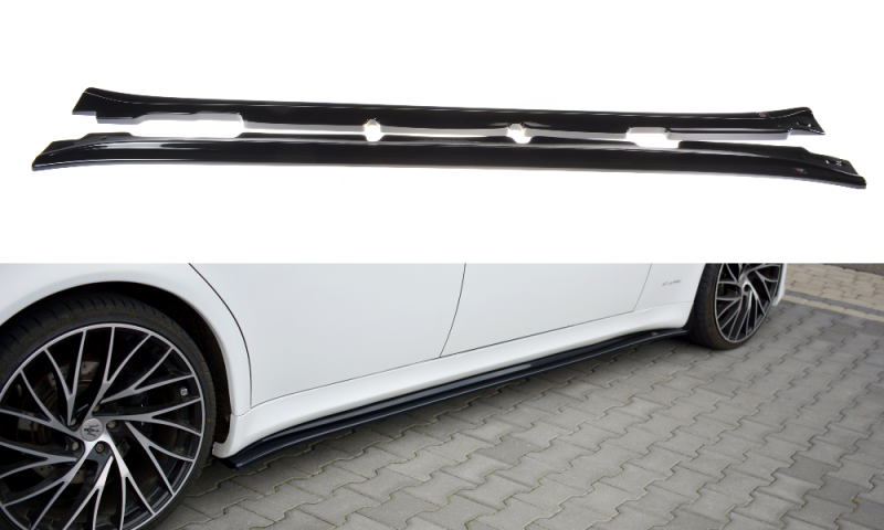 Maxton Seitenschweller Ansatz für MASERATI QUATTROPORTE MK5 FACELIFT schwarz Hochglanz MS-QP-5-SD1-G