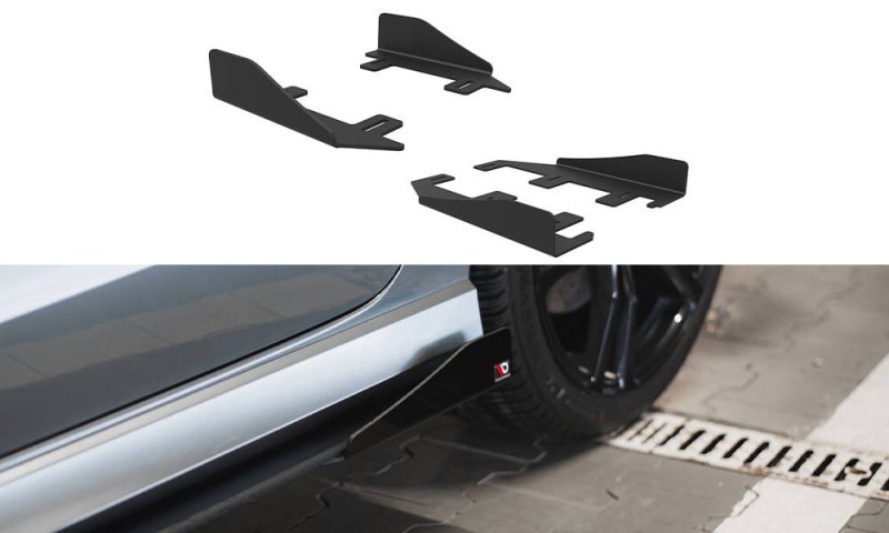 Maxton Side Flaps Audi S3 / A3 S-Line Limousine 8V schwarz Hochglanz AUS33SCNC-SF1-G