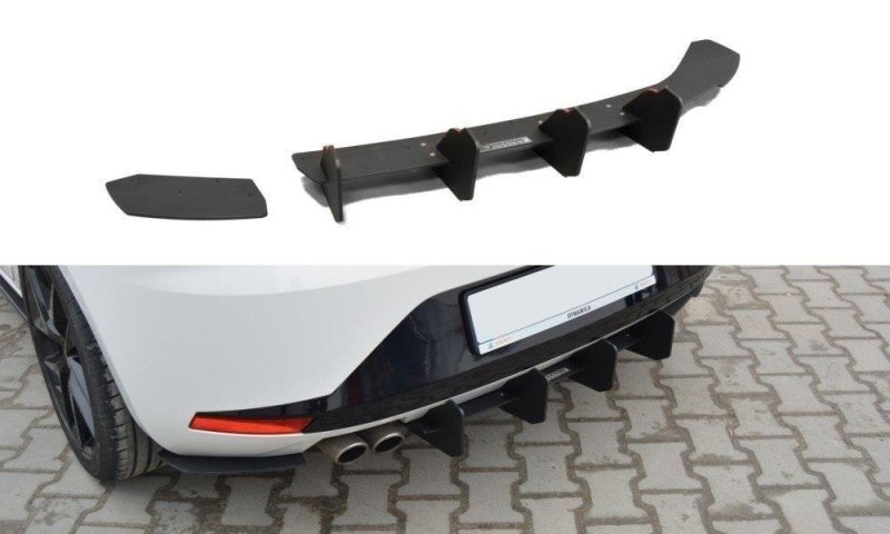 Maxton Diffusor Heck Ansatz für Heckschürze für SEAT LEON III FR SE-LE-3-FR-CNC-RS1