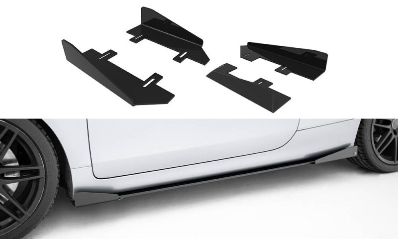 Maxton Side Flaps Audi TT S / TT S-Line 8J Facelift schwarz Hochglanz AUTT2SLINECNC-SF1-G