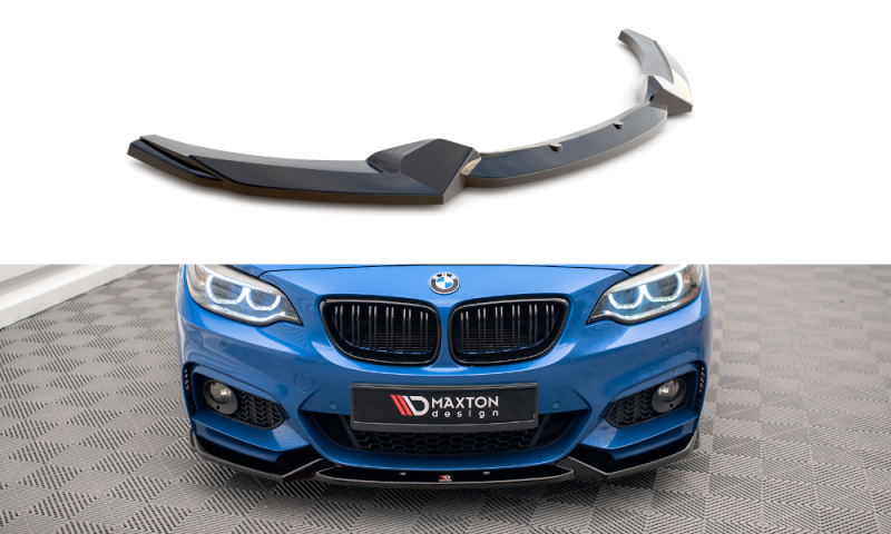 Maxton Front Ansatz V.2 für BMW 2 M-Paket F22 schwarz Hochglanz BM-2-22-MPACK-FD2-G