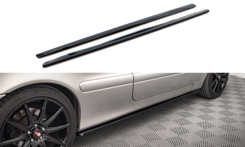 Maxton Seitenschweller Ansatz für Volvo C70 Mk1 schwarz Hochglanz VO-C70-1-SD1-G