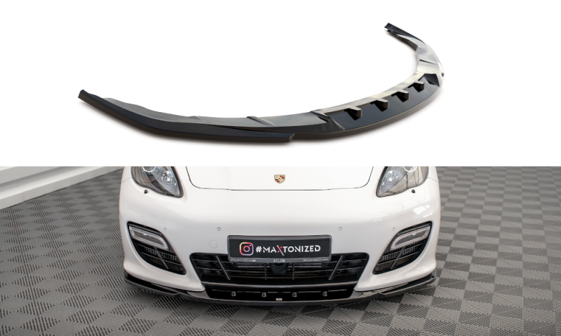 Maxton Front Ansatz V.2 für Porsche Panamera Turbo Sport Design Package 970 schwarz Hochglanz PO-PA-970-TURBO-FD2-G