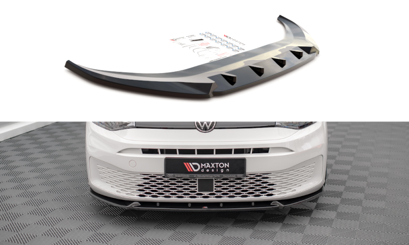 Maxton Front Ansatz V.2 für Volkswagen Caddy Mk5 schwarz Hochglanz VW-CA-5-FD2-G