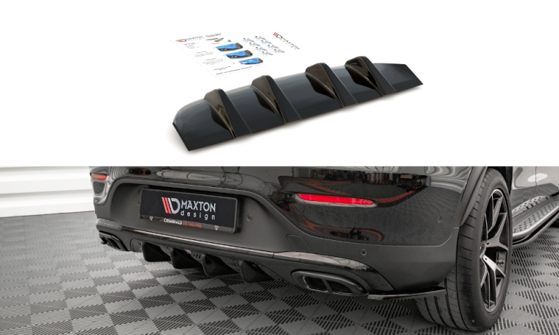 Maxton Diffusor Heck Ansatz für Mercedes-Benz GLC Coupe AMG-Line C253 Facelift schwarz Hochglanz ME-GLC-C253F-AMGLINE-RS1-G