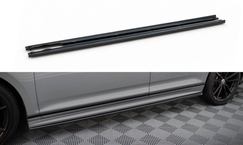 Maxton Seitenschweller Ansatz VW Passat R-Line B8 Facelift schwarz Hochglanz VW-PA-B8F-RLINE-SD1-G