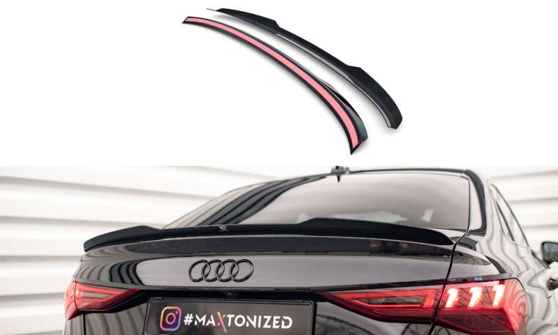 Maxton Spoiler CAP für Audi A3 / A3 S-Line Limousine 8Y schwarz Hochglanz AU-A3-8Y-SLINE-S-CAP1-G