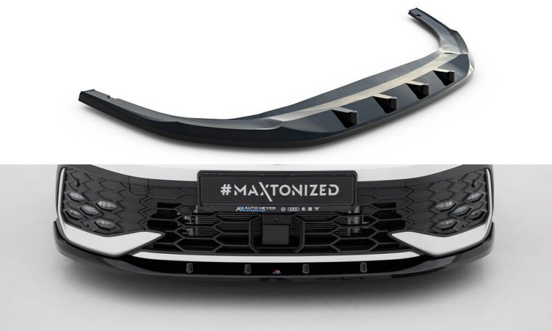 Maxton Front Ansatz V.5 VW Golf GTI / GTE / R-Line Mk8 Facelift schwarz Hochglanz VW-GO-8F-GTI-FD5-G