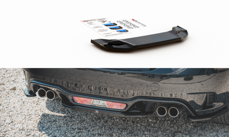 Maxton Mittlerer Diffusor Heck Ansatz für Fiat 124 Spider Abarth Carbon Look  FI-124-1-AB-RD2-C