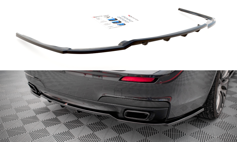 Maxton Mittlerer Diffusor Heck Ansatz DTM Look für BMW 7 M-Paket F01 schwarz Hochglanz BM-7-01-MPACK-RD1G+RD2-G