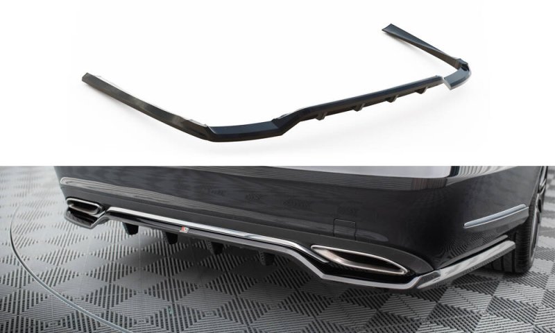 Maxton Mittlerer Cup Diffusor Heck Ansatz Mercedes-Benz E W212 Facelift schwarz Hochglanz ME-E-212F-RD1G+RD2-G