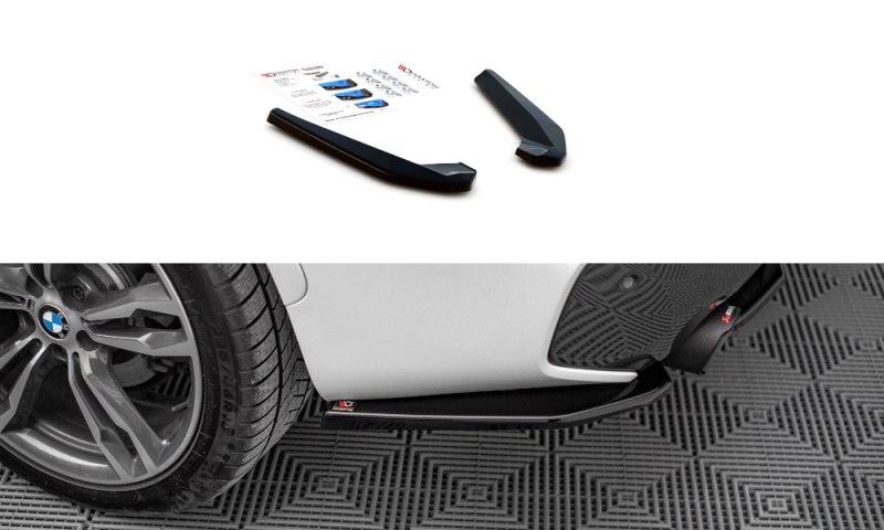 Maxton Heck Ansatz Flaps Diffusor für BMW X1 M-Paket F48 schwarz Hochglanz BM-X1-48-MPACK-RSD1-G