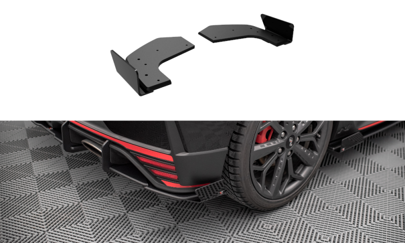 Maxton Street Pro Heck Ansatz Flaps Diffusor +Flaps für Hyundai I20 N Mk3 schwarz Hochglanz HYI203NCNC-RSD1B+RSF1-G