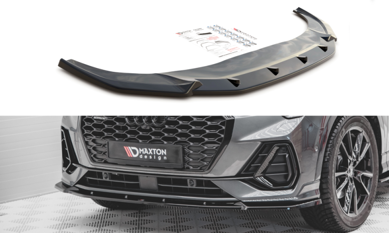 Maxton Front Ansatz V.2 für Audi Q3 Sportback S-Line schwarz matt AU-Q3-2-SLINE-SB-FD2-T
