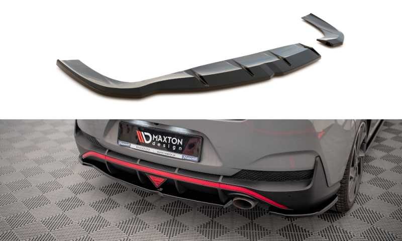 Maxton Heck Ansatz Flaps Diffusor Hyundai I30 Fastback N-Line Mk3 Facelift schwarz Hochglanz HY-I30-3F-NLINE-FB-RSD1-G