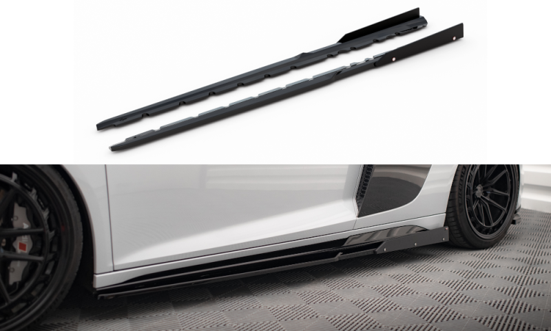 Maxton Seitenschweller Ansatz für V.2 für + Flaps Audi R8 Mk2 Facelift AU-R8-2F-SD3G+S