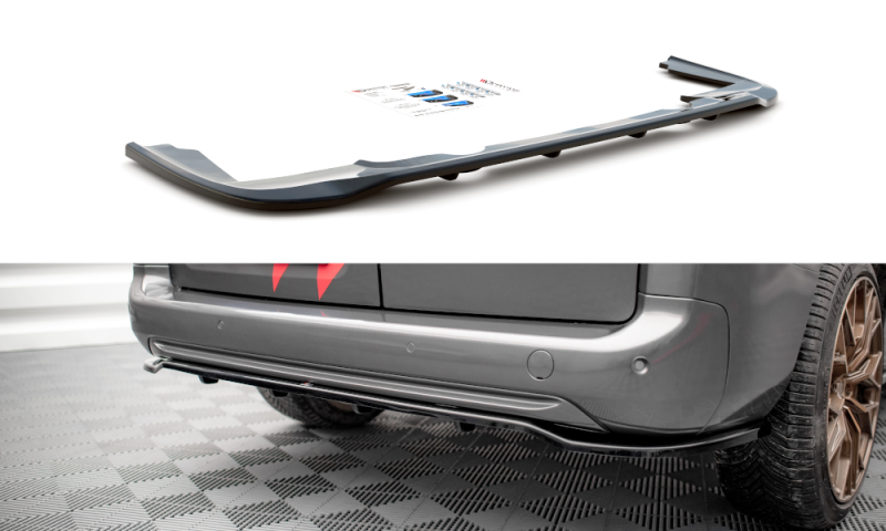 Maxton Mittlerer Diffusor Heck Ansatz DTM Look für Peugeot Partner Mk3 schwarz Hochglanz PE-PA-3-RD1G+RD2-G