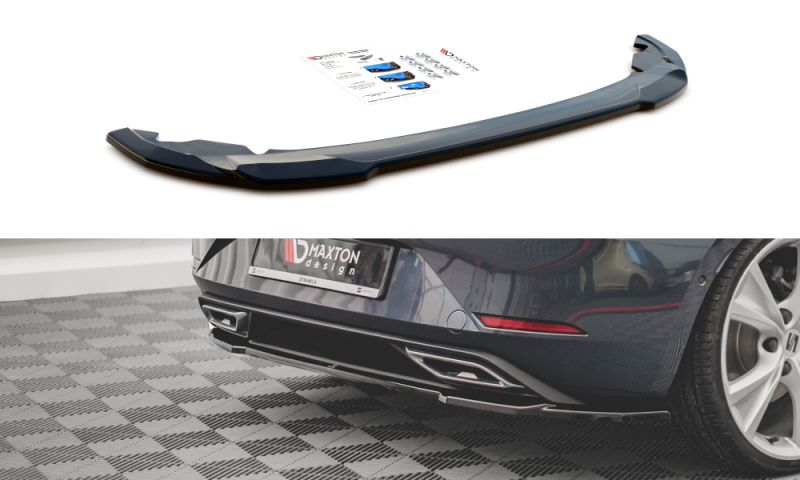 Maxton Mittlerer Diffusor Heck Ansatz für Seat Leon FR Hatchback Mk4 schwarz Hochglanz SE-LE-4-FR-RD1-G