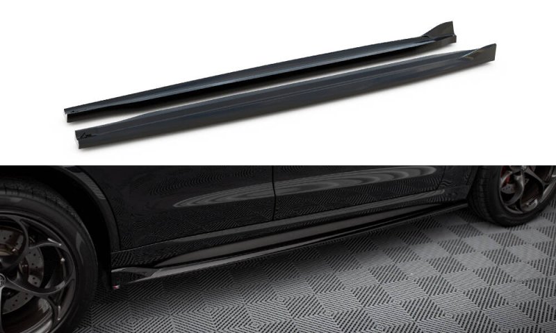Maxton Seitenschweller Ansatz Alfa Romeo Stelvio Quadrifoglio Mk1 schwarz Hochglanz AL-ST-1-QV-SD1-G