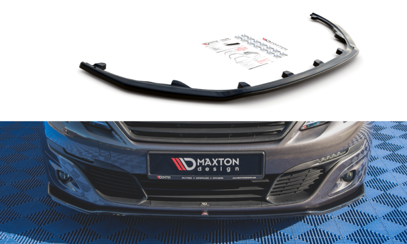 Maxton Front Ansatz V.1 für Peugeot 308 Mk2 Facelift schwarz Hochglanz PE-308-2F-FD1-G