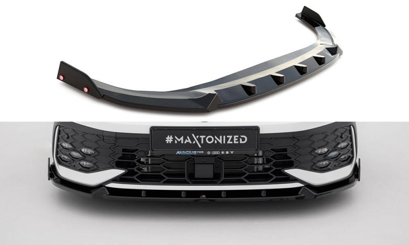 Maxton Front Ansatz V.2 + Flaps VW Golf GTI / GTE / R-Line Mk8 Facelift VW-GO-8F-GTI-FD2G+FSF1B