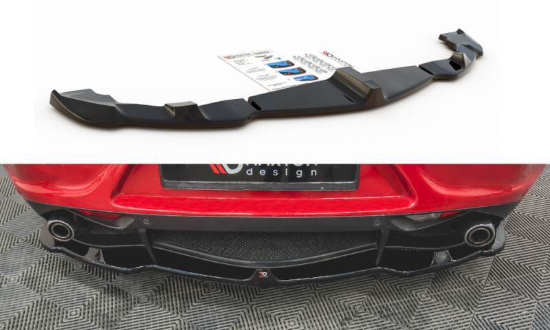 Maxton Mittlerer Diffusor Heck Ansatz für Alfa Romeo 4C schwarz Hochglanz AL-4C-RD1-G