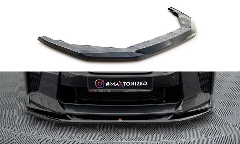 Maxton Front Ansatz V.1 Nissan GTR R35 Facelift schwarz Hochglanz NI-GTR-4F3-FD1-G