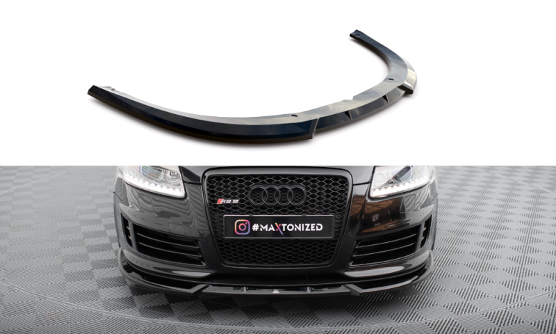 Maxton Front Ansatz V.2 für Audi RS6 Avant C6 schwarz Hochglanz AU-RS6-C6-FD2-G