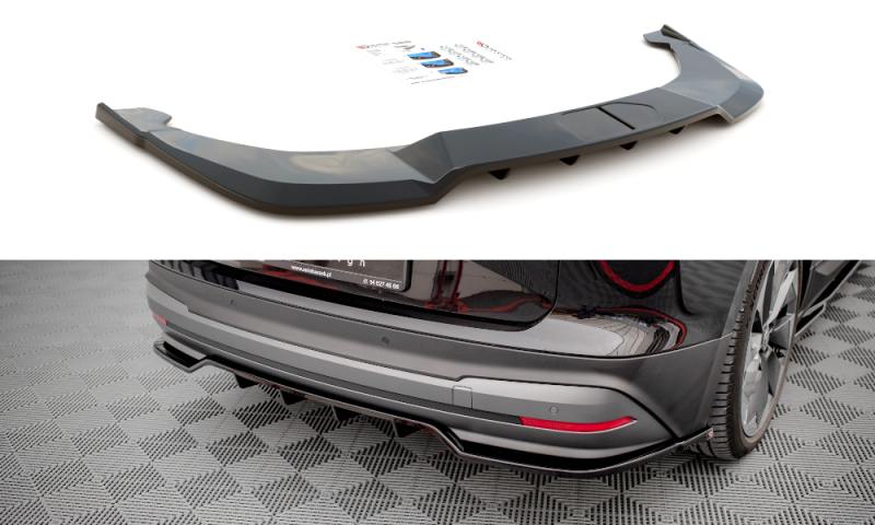 Maxton Mittlerer Diffusor Heck Ansatz DTM Look für Skoda Enyaq iV Carbon Look SK-EN-1-RD1C+RD2-C