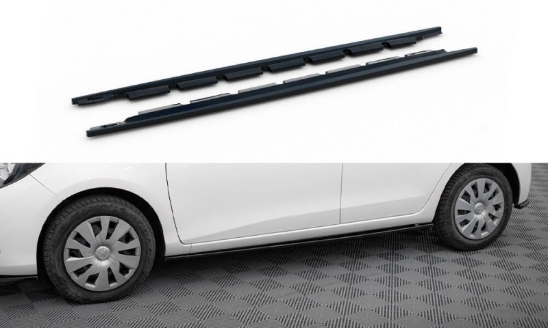 Maxton Seitenschweller Ansatz Toyota Yaris Mk3 Facelift schwarz Hochglanz TO-YA-3F2-SD1-G