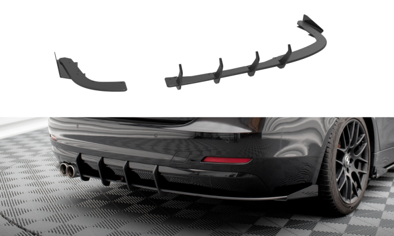 Maxton Street Pro Heck Ansatz Flaps Diffusor +Flaps für BMW 4er Gran Coupe F36 schwarz Hochglanz BM4F36GCCNC-RS1B+BRBI+RSF1-G