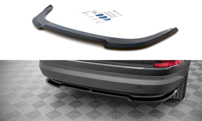 Maxton Mittlerer Diffusor Heck Ansatz für Skoda Kodiaq Mk1 Facelift schwarz Hochglanz SK-KO-1F-RD1-G