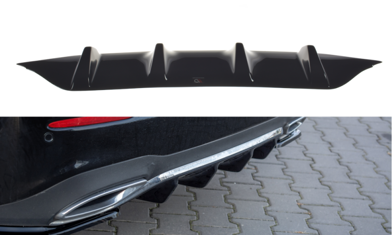 Maxton Diffusor Heck Ansatz für Mercedes-Benz E43 AMG / AMG-Line W213 schwarz Hochglanz ME-E-213-AMGLINE-RS1-G