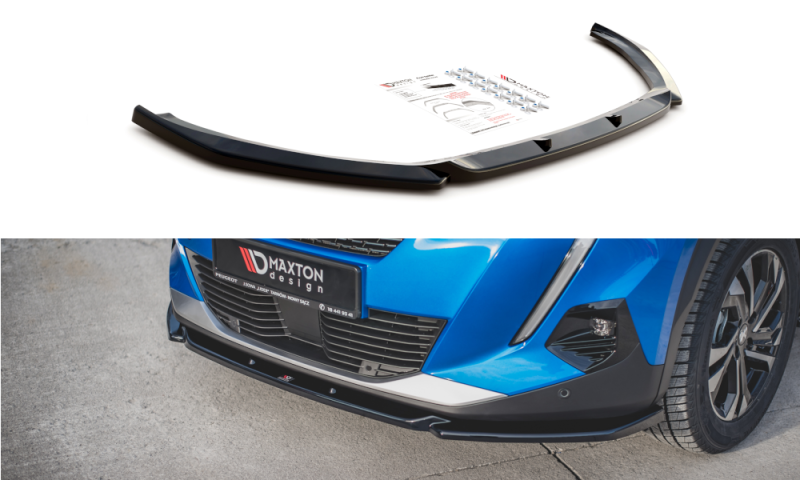 Maxton Front Ansatz V.2 für Peugeot 2008 Mk2 schwarz Hochglanz PE-2008-2-FD2-G