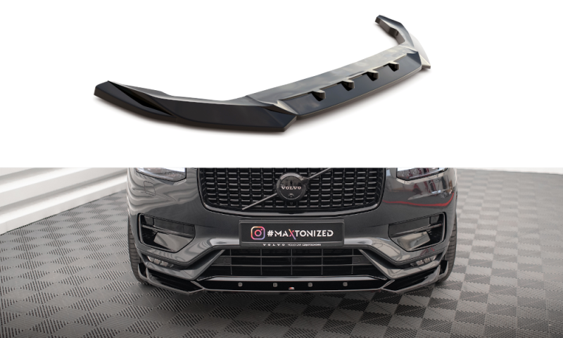 Maxton Front Ansatz V.1 für Volvo XC90 R-Design Mk2 Facelift schwarz Hochglanz VO-XC90-2F-RDESIGN-FD1-G