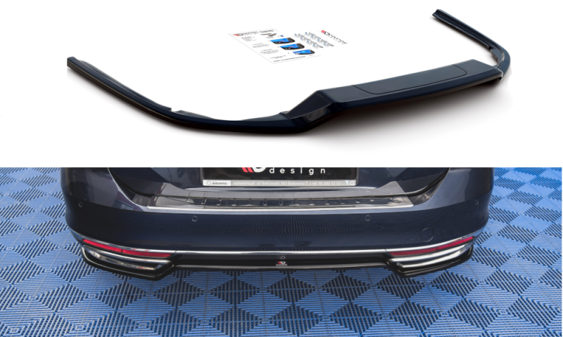 Maxton Mittlerer Diffusor Heck Ansatz für Volkswagen Passat B8 schwarz Hochglanz VW-PA-B8-RD1-G