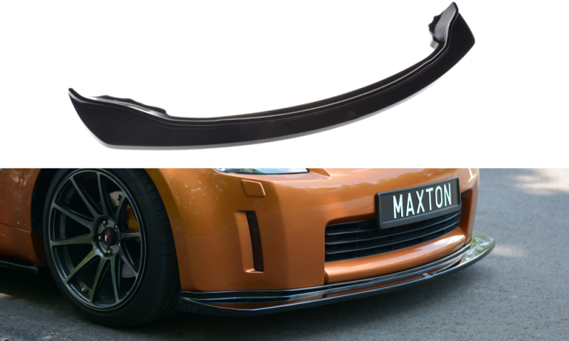 Maxton Front Ansatz für NISSAN 350Z schwarz Hochglanz NI-350-FD1-G