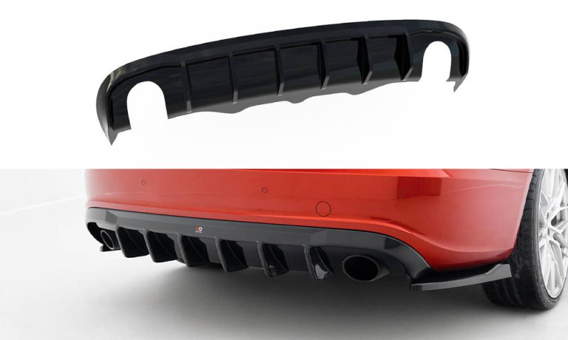 Maxton Diffusor Heck Ansatz Audi A5 S-Line Sportback 8T (Version mit Einzel-Auspuffendrohren beidseitig) AU-S5-1-SB-RS1GO_O