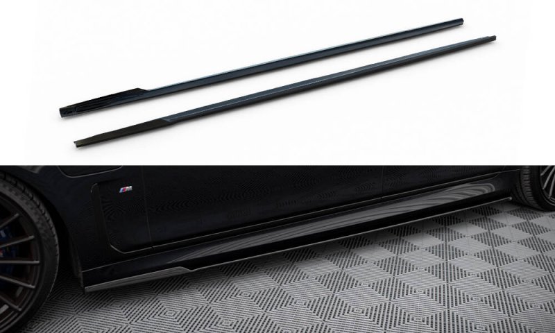 Maxton Seitenschweller Ansatz V.2 BMW 7 Lang M-Paket G12 schwarz Hochglanz BM-7-12-MPACK-SD2-G