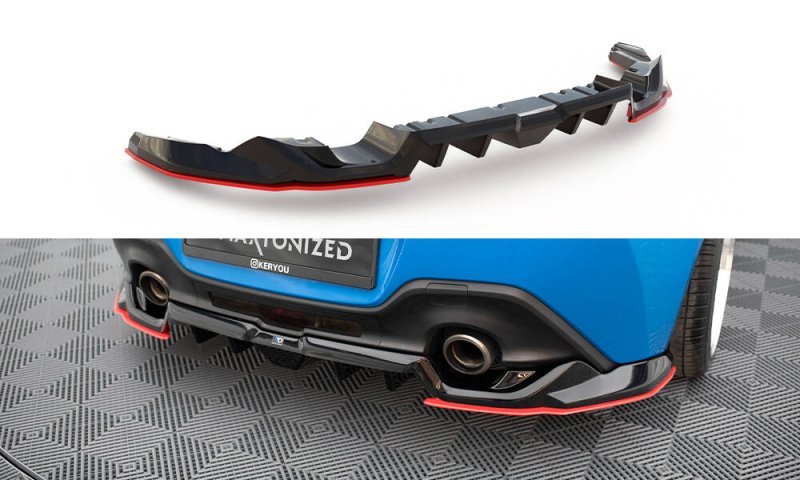 Maxton Mittlerer Cup Diffusor Heck Ansatz V.2 Toyota GR86 Mk1 TO-GR86-1-RD2G+RD5G+RD2R-RED