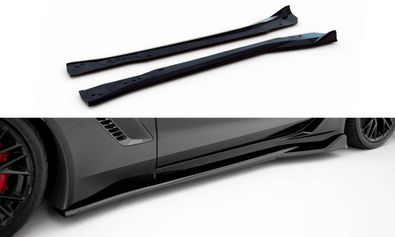 Maxton Seitenschweller Ansatz Chevrolet Corvette Z06 C7 schwarz Hochglanz CH-CO-C7-Z06-SD1-G