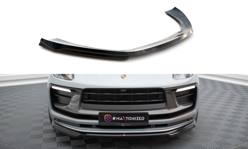 Maxton Front Ansatz für Porsche Macan Mk1 Facelift 2 schwarz Hochglanz PO-MA-1F2-FD1-G