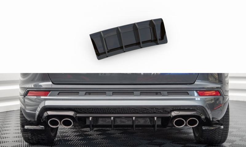 Maxton Diffusor Heck Ansatz für Cupra Ateca schwarz Hochglanz CU-AT-1-RS1-G