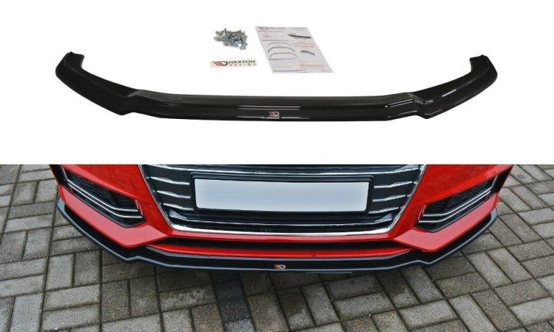 Maxton Front Ansatz V.1 für Audi S4 / A4 S-Line B9 schwarz Hochglanz AU-A4-B9-SLINE-FD1-G