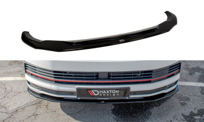 Maxton Front Ansatz V.2 für Volkswagen T6  schwarz Hochglanz VW-T6-FD2-G